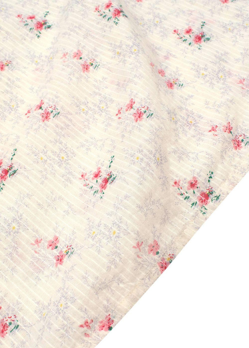 Kids 8Y Ivory Floral Striped Top