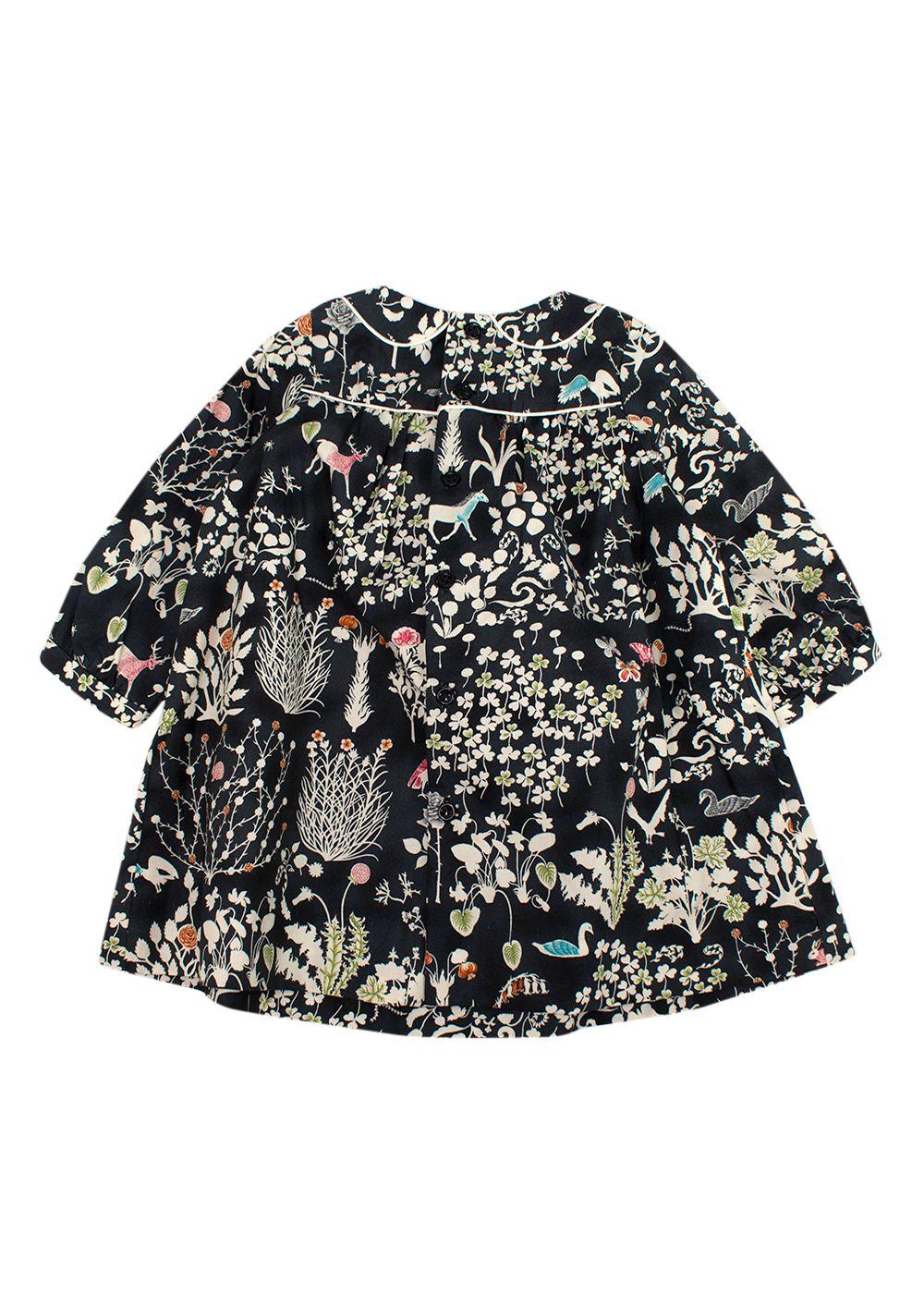 Bonpoint Baby 6m Black Floral Dress
