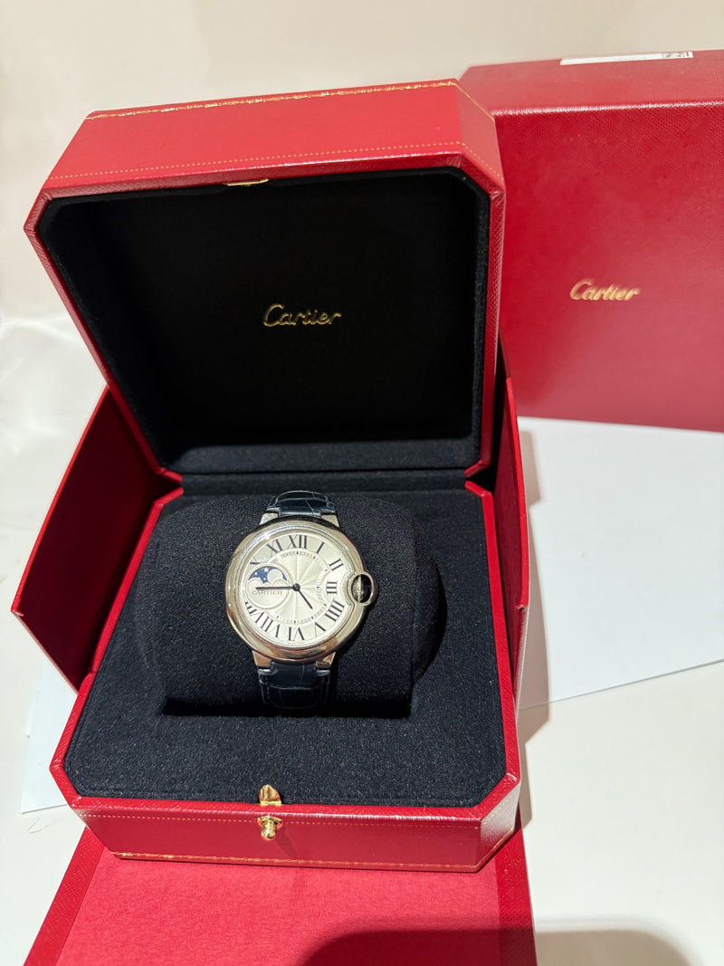 37mm Ballon Bleu de Cartier watch with Blue Alligtaor Strap