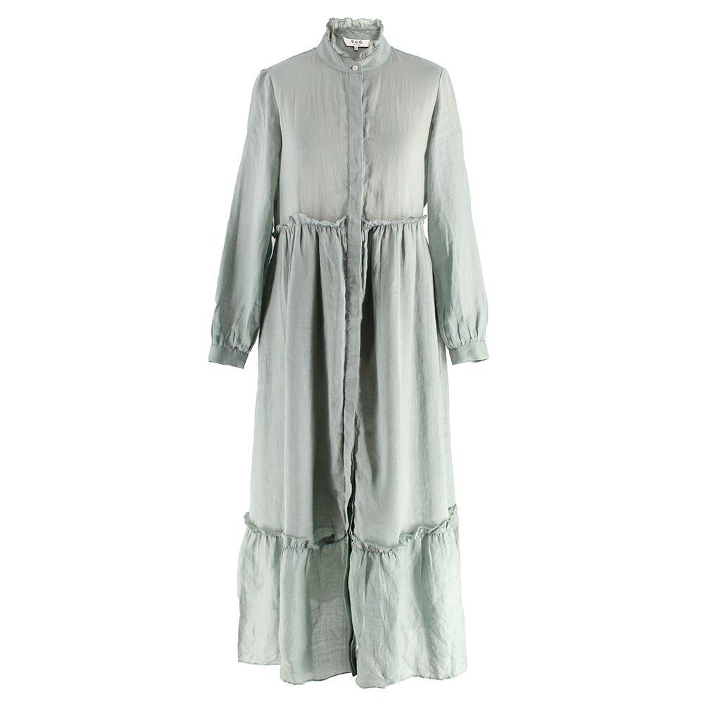 Sea New York Ruffled Sage Green Midi Dress