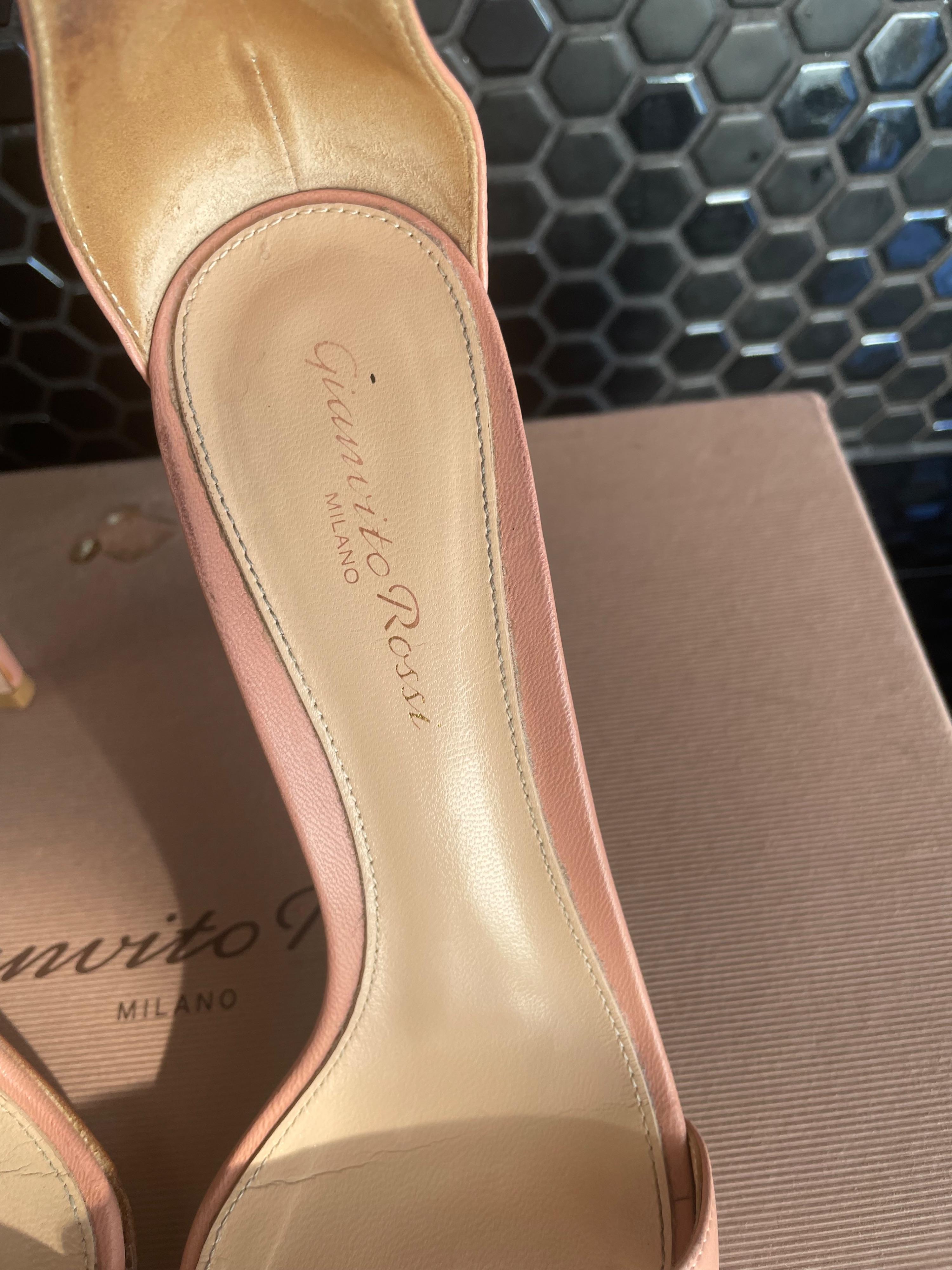 Gianvito Rossi Nude Leather Portofino Sandals