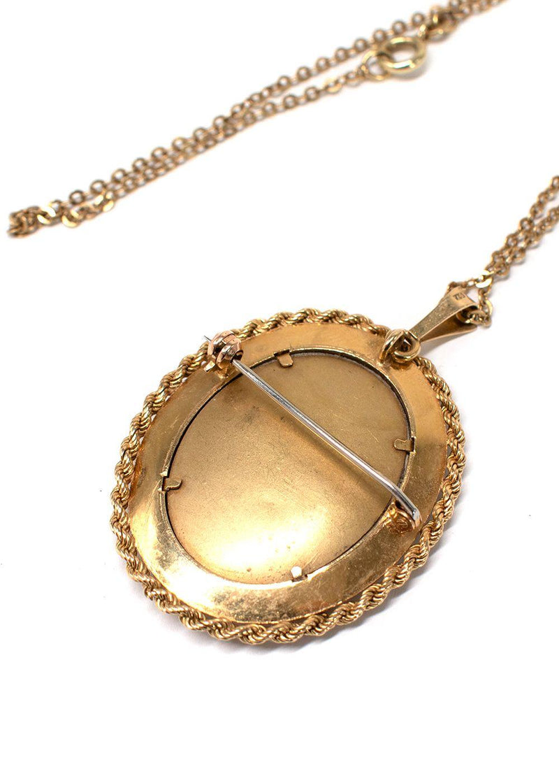 Bespoke 18ct Gold Victorian Diamond Portrait Pendant Necklace