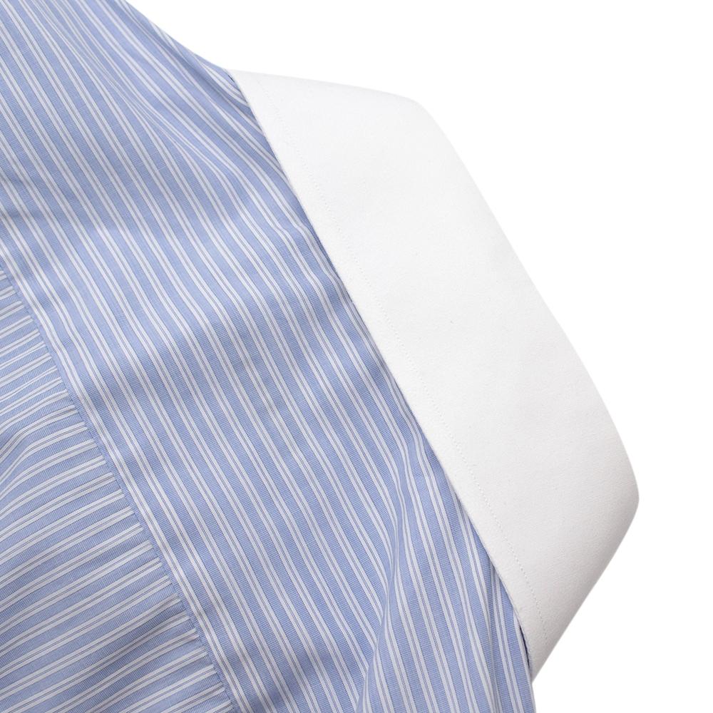 Emanuele Maffeis Blue & White Striped Cotton Tailored Shirt