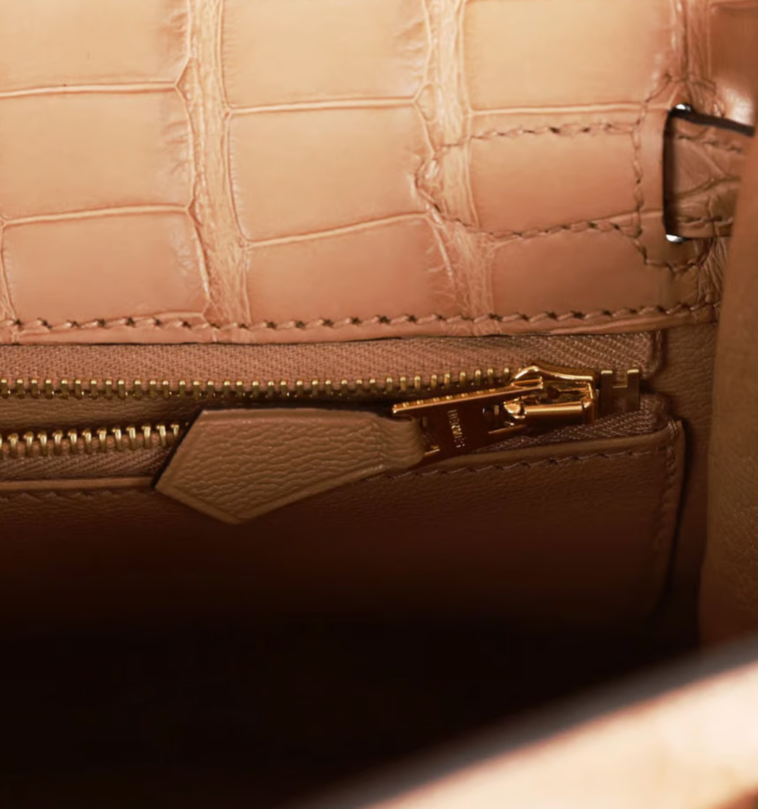 Hermés Kelly 25 Mississippiensis Alligator Matte Chai