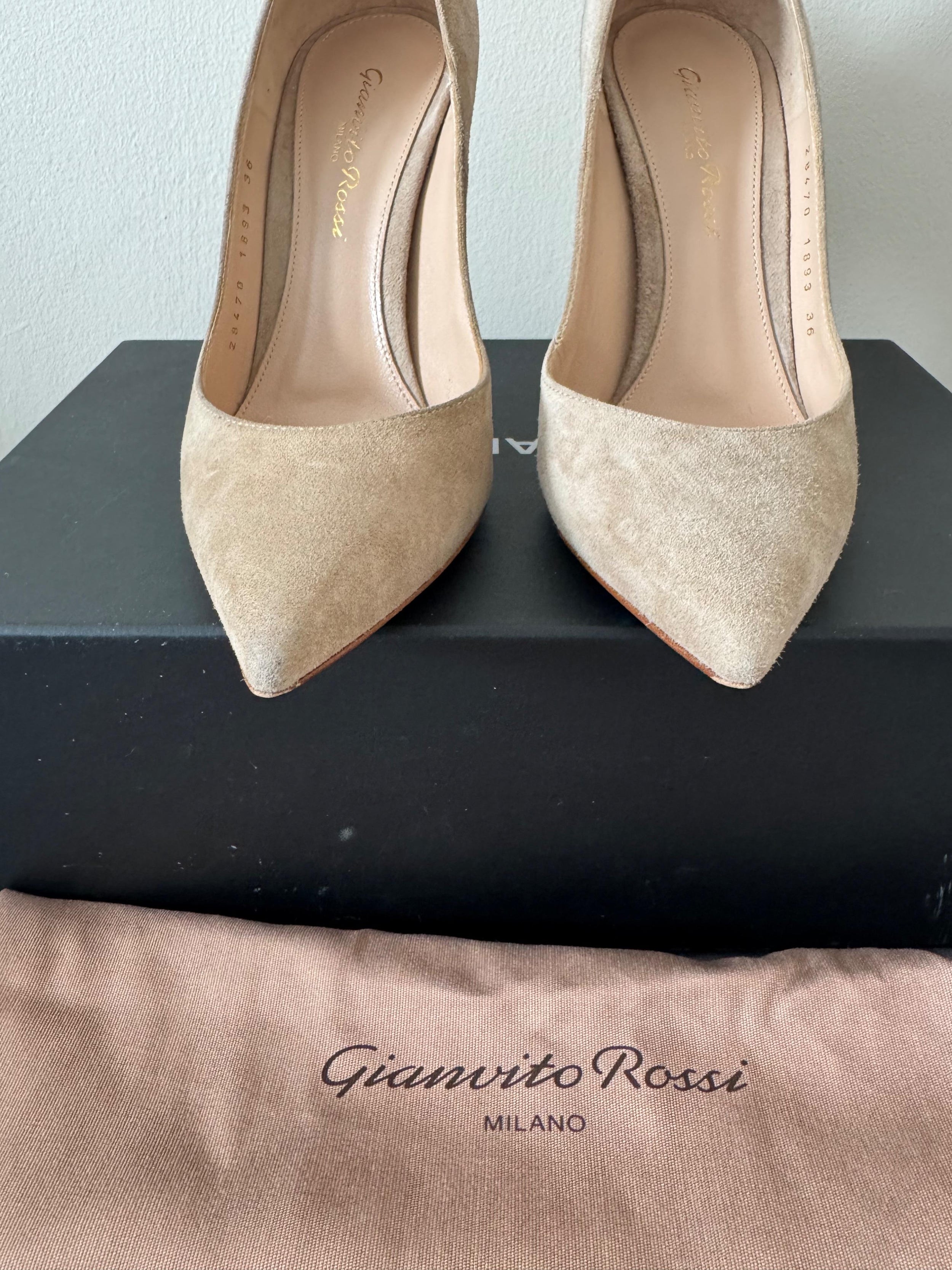 Gianvito Rossi Beige Suede Pumps