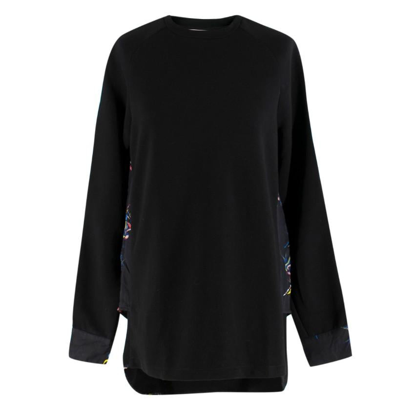 Tim Coppens Black Swallow Print High-Low Jumper