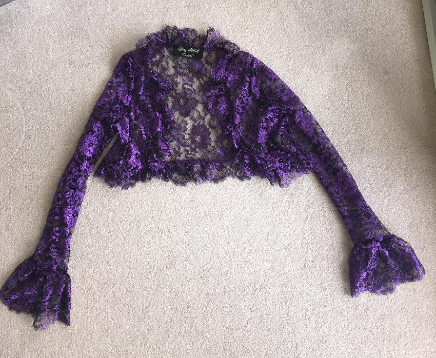 Tiffany McCall Couture Purple Lace Dress with Bolero