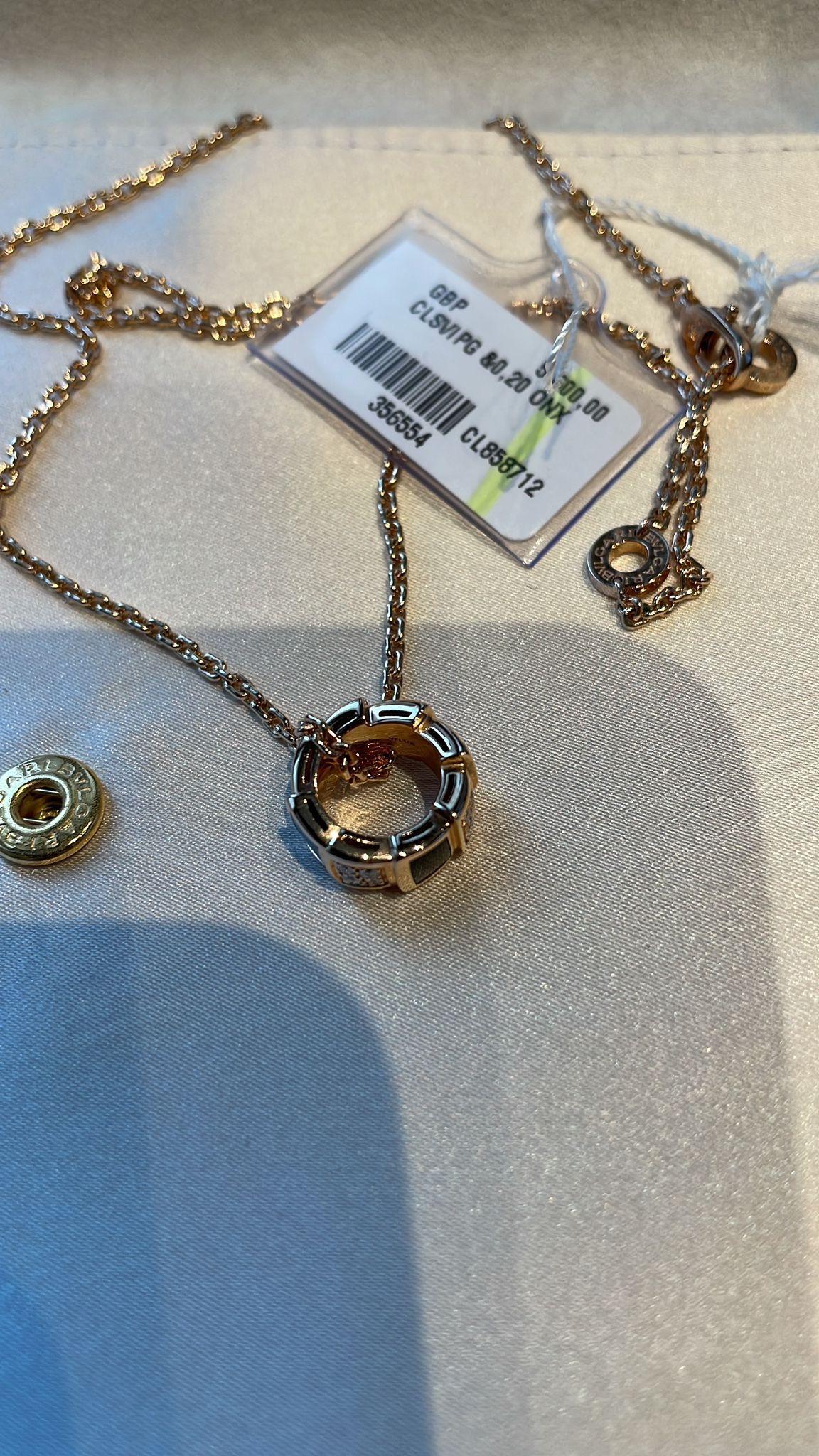 Bvlgari 18ct Rose Gold Diamond Pave Serpenti Viper Necklace