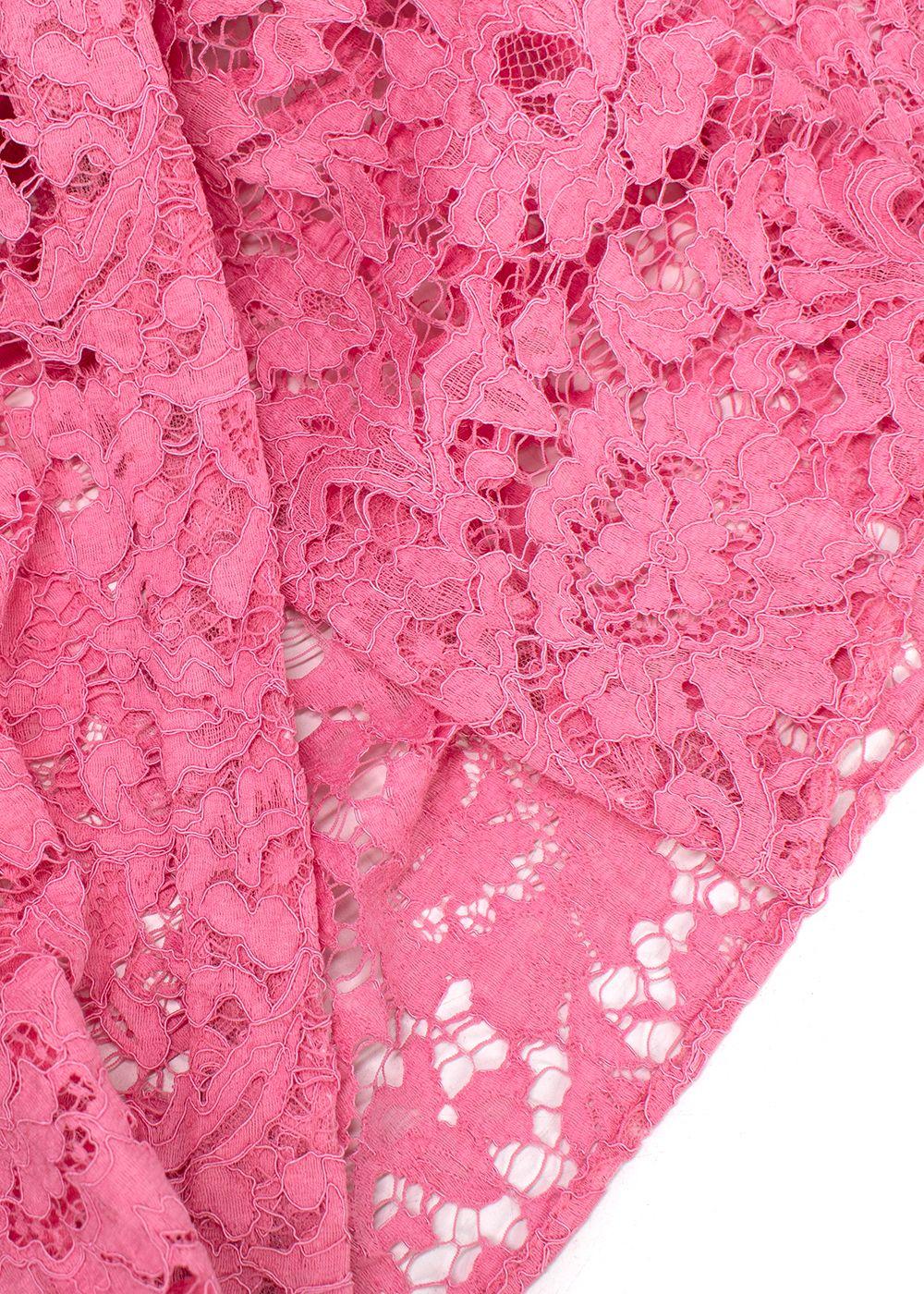 Valentino Bubblegum Pink Floral Lace Shirt