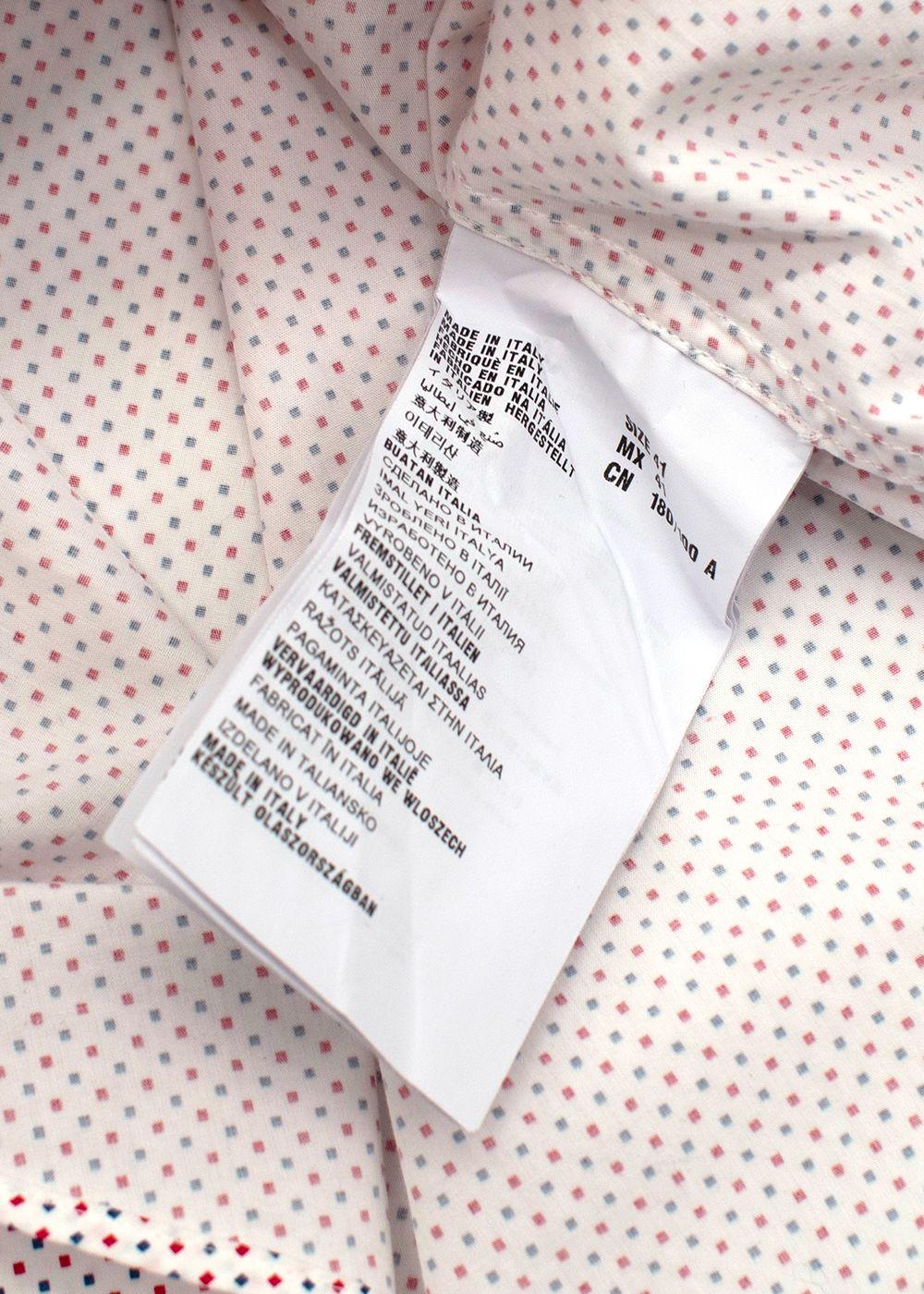Red & Blue Square Print Button Down Shirt