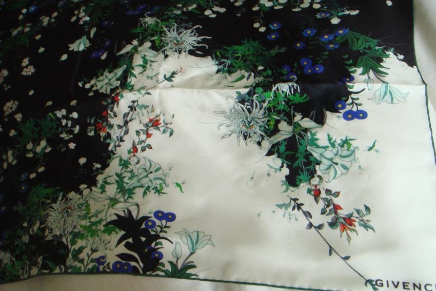 Givenchy Multicoloured Floral Print Silk Scarf