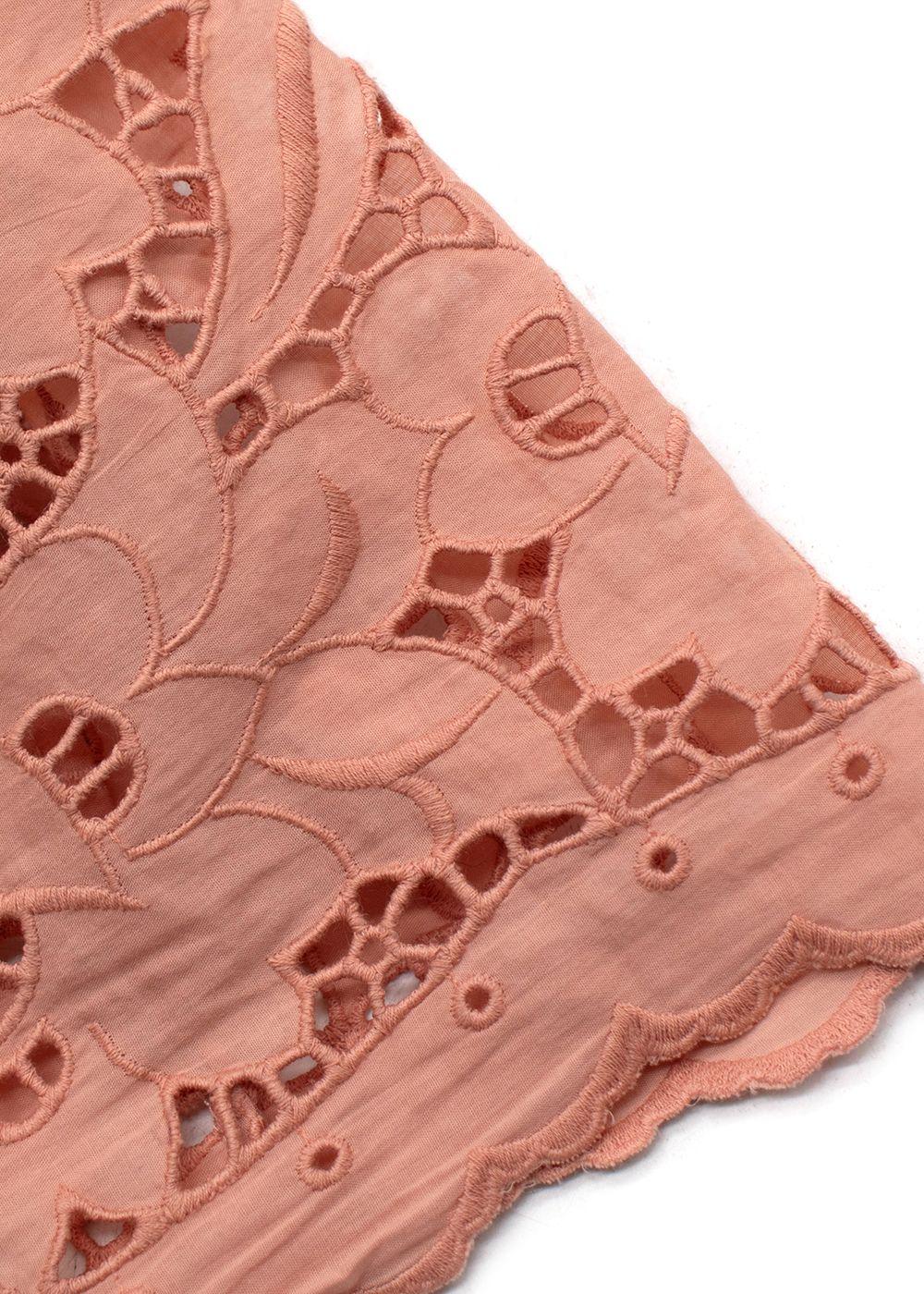 Stella McCartney Salmon Pink Broidere Anglais Blouse