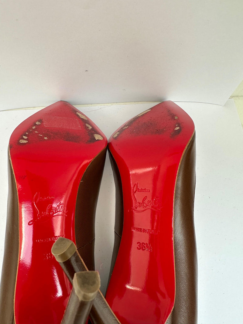 Pigalle 100 Brown Leather Pumps