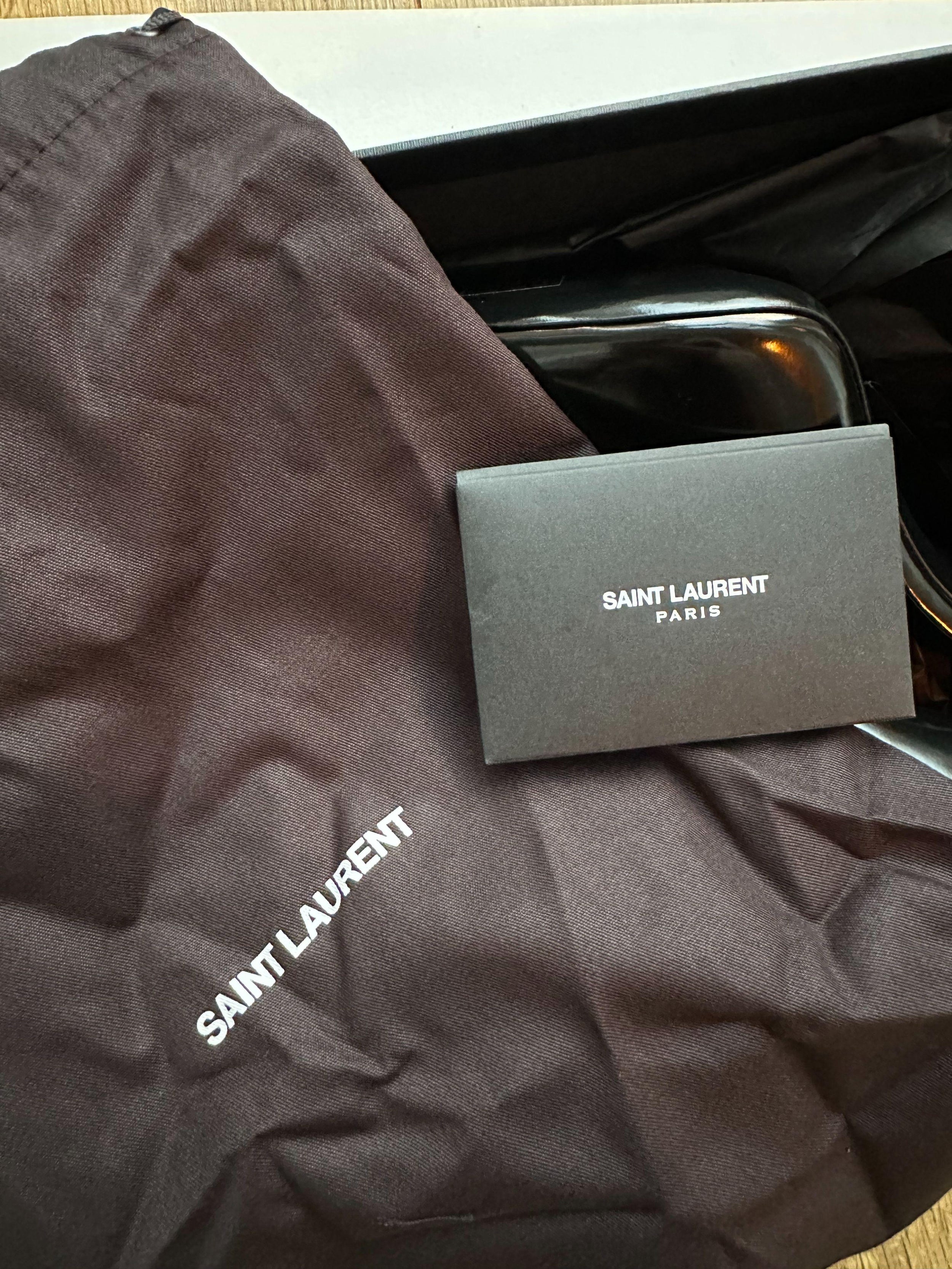 Saint Laurent Black Peep Toe Heels