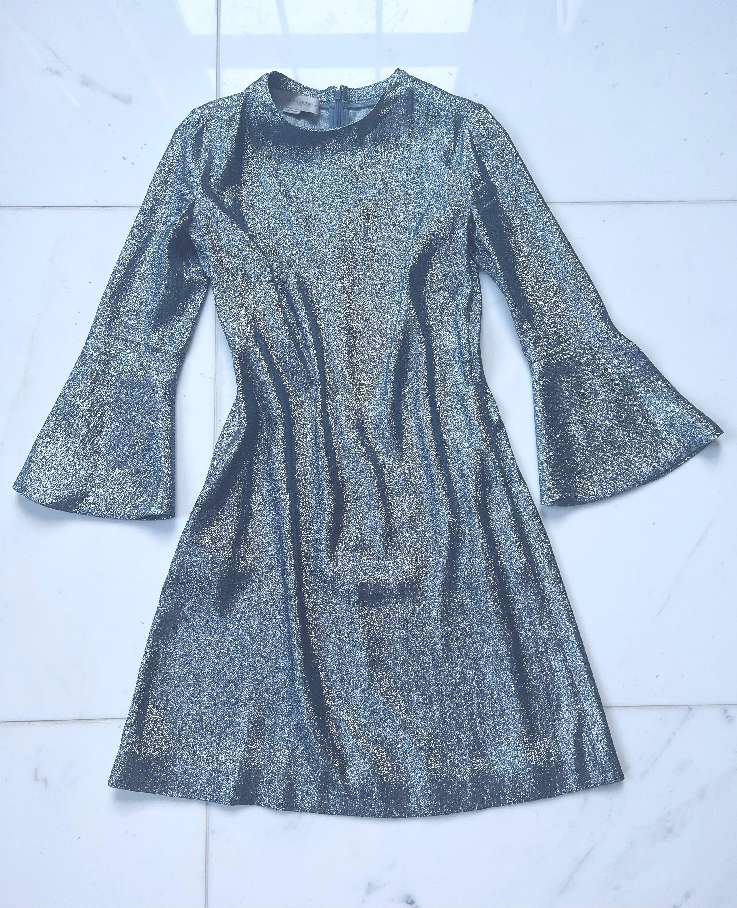 silver lurex mini dress