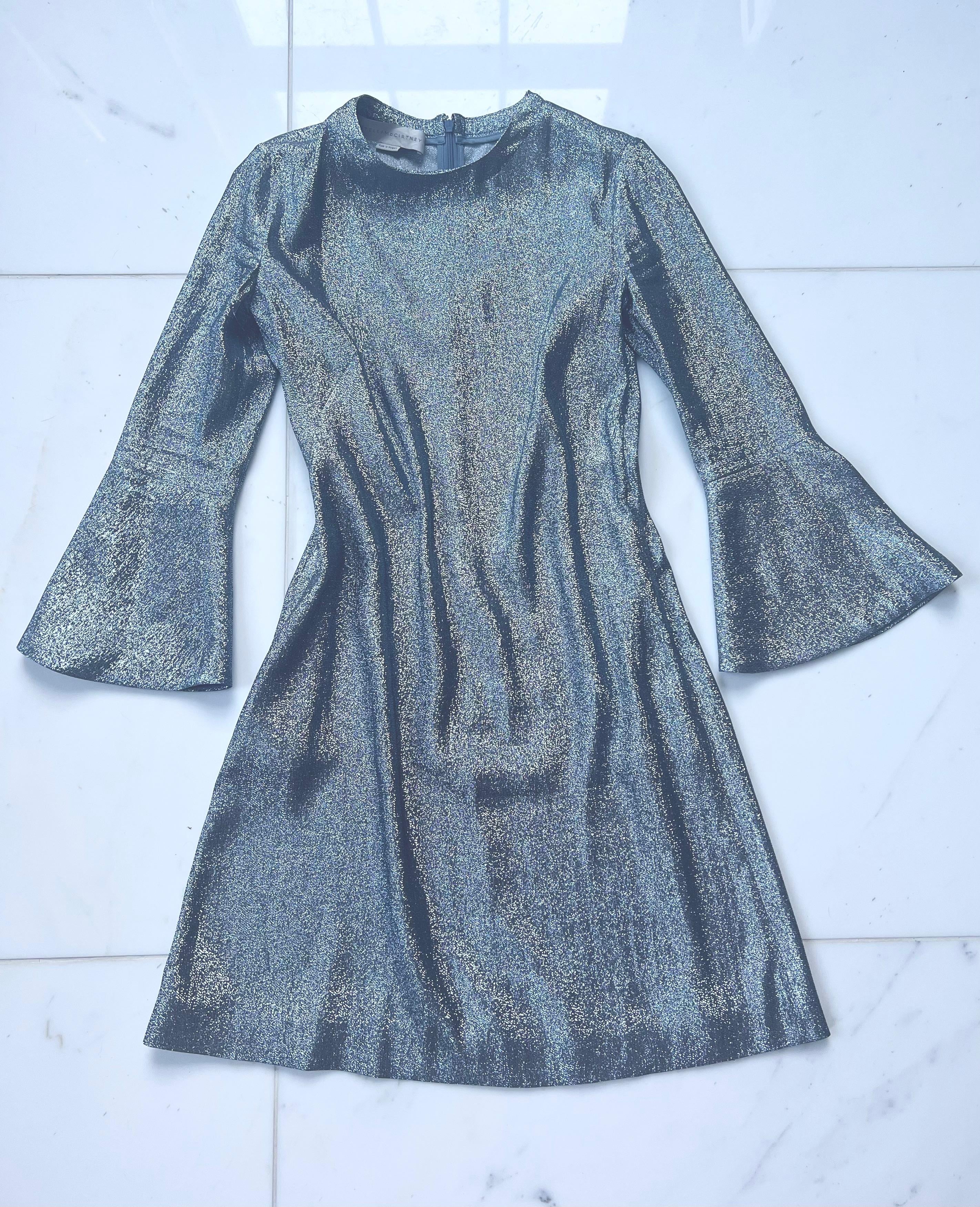 silver lurex mini dress