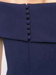 Rebecca Valance Navy Amore Bardot Midi Dress
