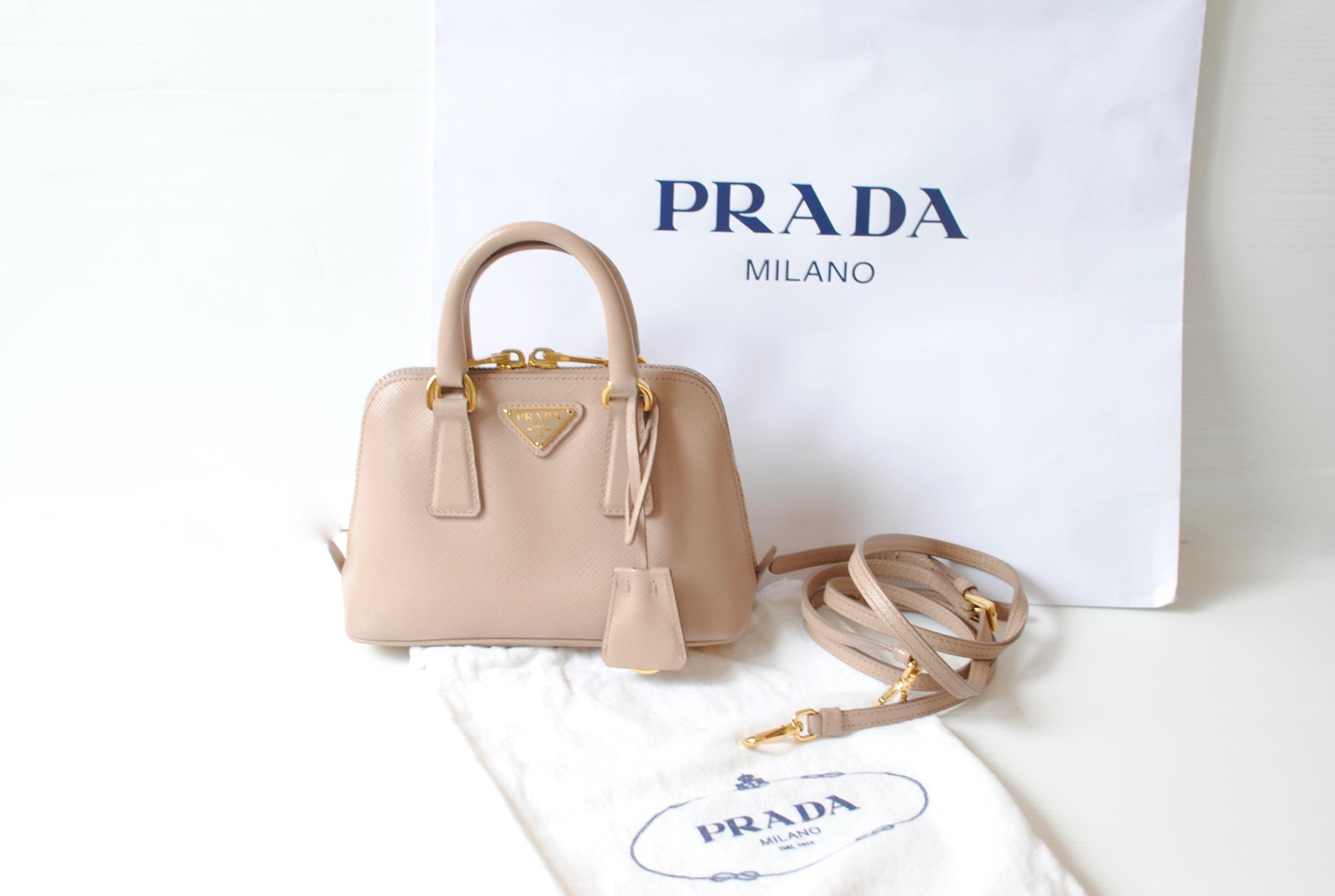 Prada Pink Saffiano Leather Promenade