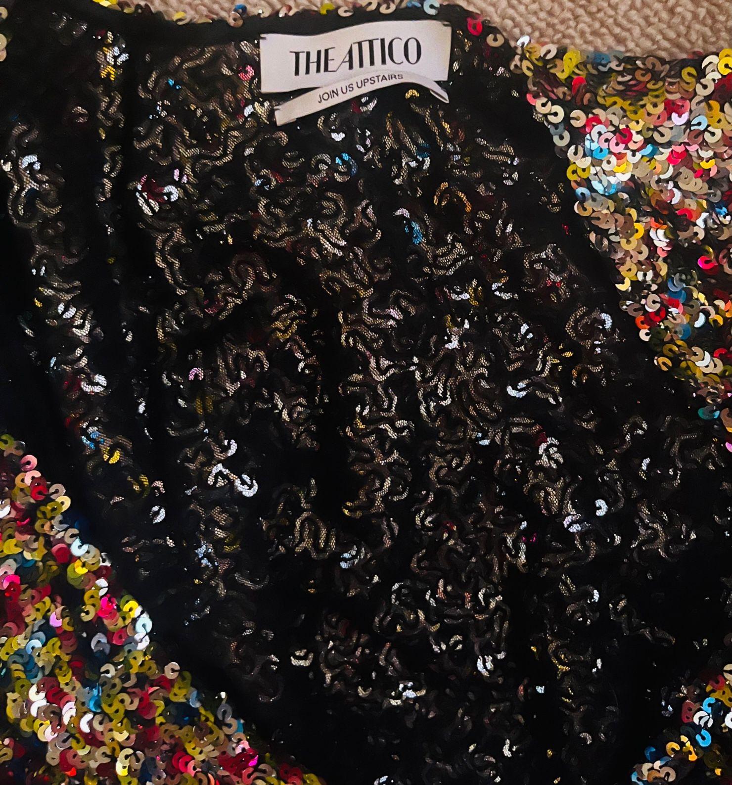 The Attico Multicoloured Sequin Wrap Top
