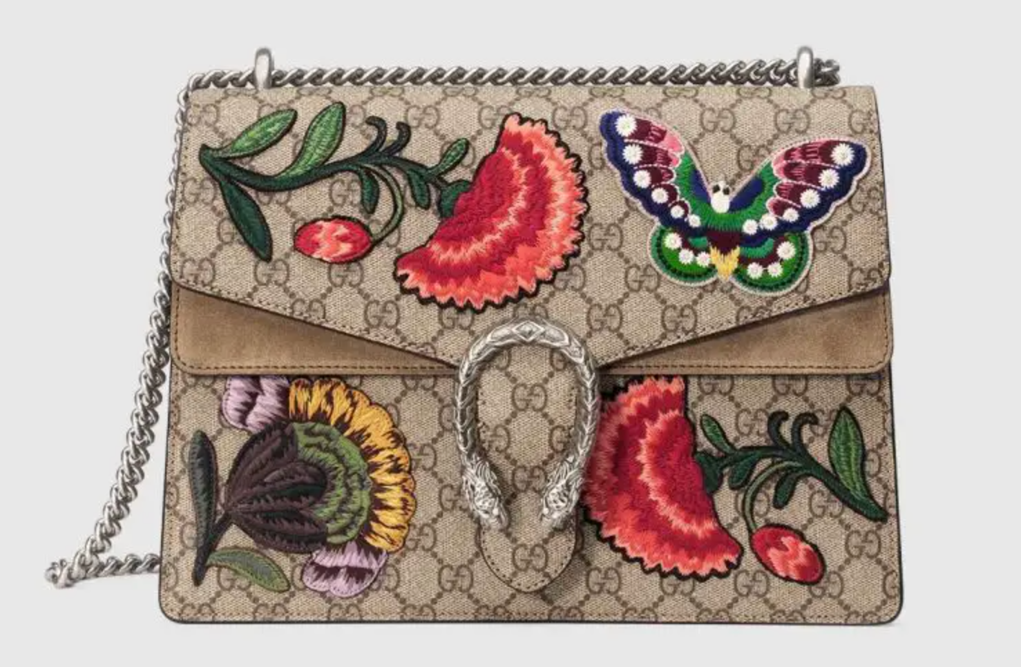 GG Supreme Embroidered Medium Dionysus Shoulder Bag
