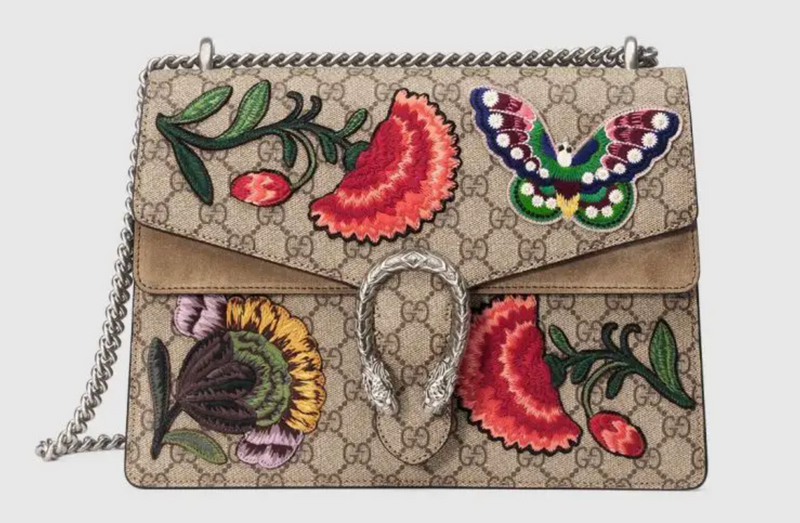 GG Supreme Embroidered Medium Dionysus Shoulder Bag
