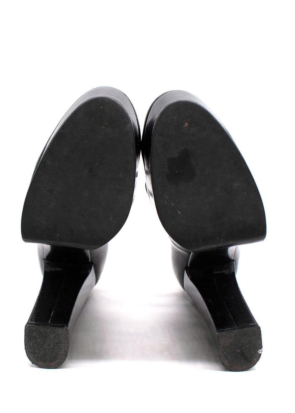 Celine Black Patent Platform Mary Jane Pumps