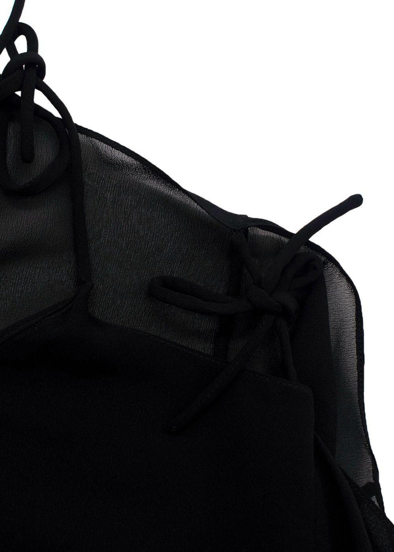 Christian Dior Black Leather Fringe Tunic Mini Dress