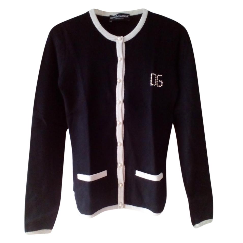 Dolce & Gabbana Black & White Knit Cardigan