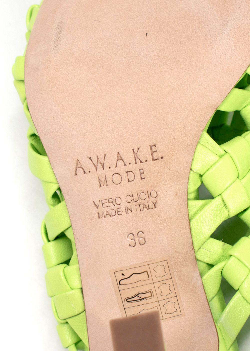A.W.A.K.E Mode Neon Regina Weaved Mules