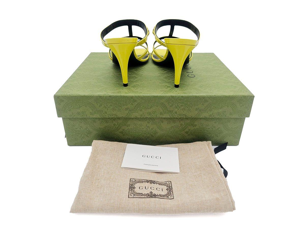 Gucci Yellow Leather Heeled Mules