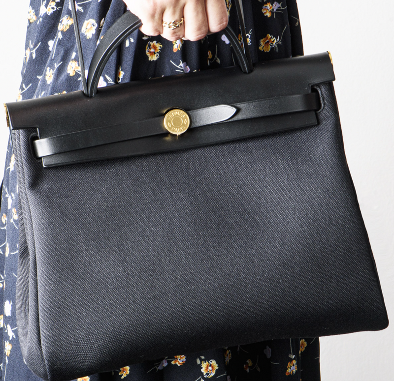 Hermès Noir/ Hunter Zip Retourne 31cm Herbag