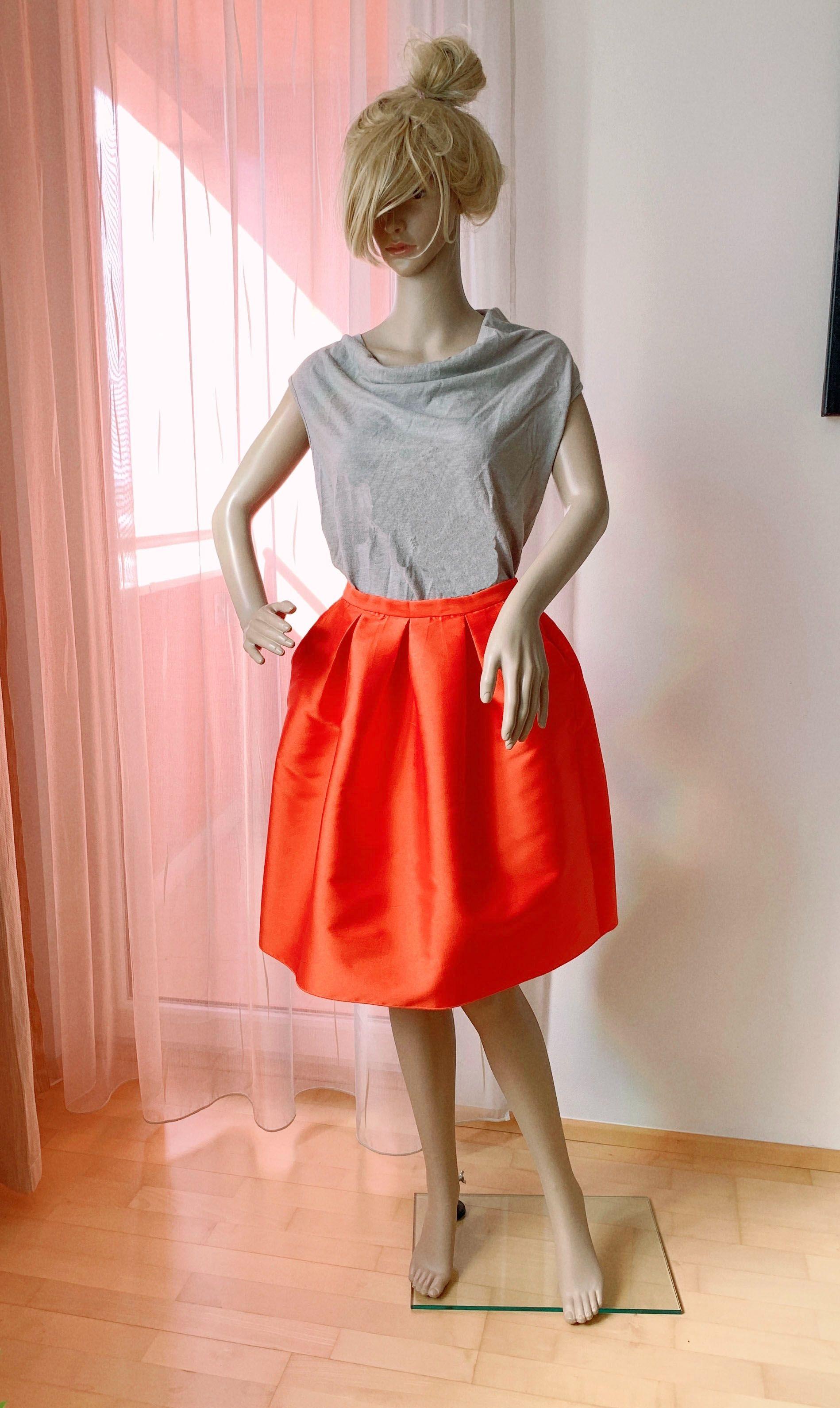 Olivia satin-twill skirt