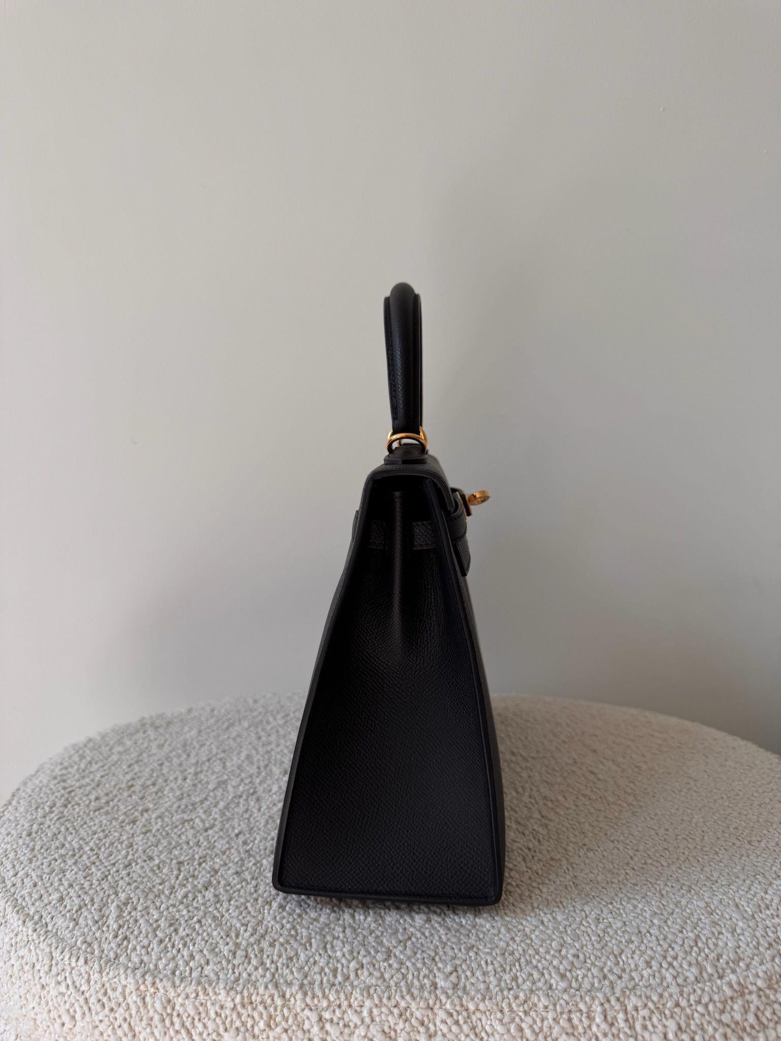 Kelly 25cm Black Epsom GHW