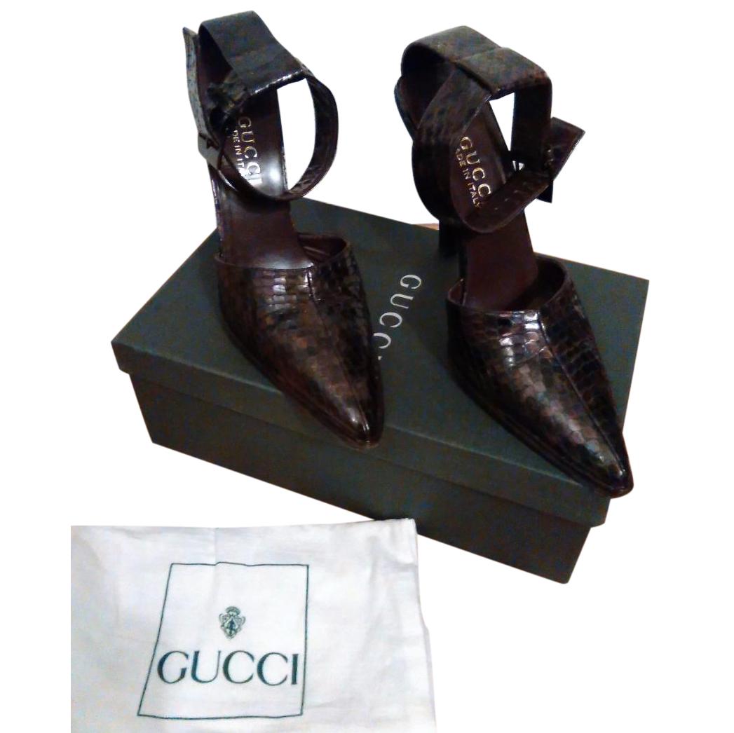 Gucci Snakeskin Decollete Stiletto Heels