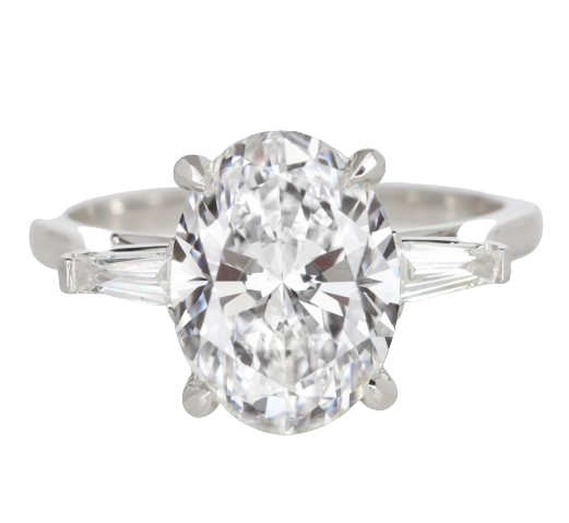 Verde 3ct IGI Certified Lab-grown Oval Cut VS2 Diamond Ring