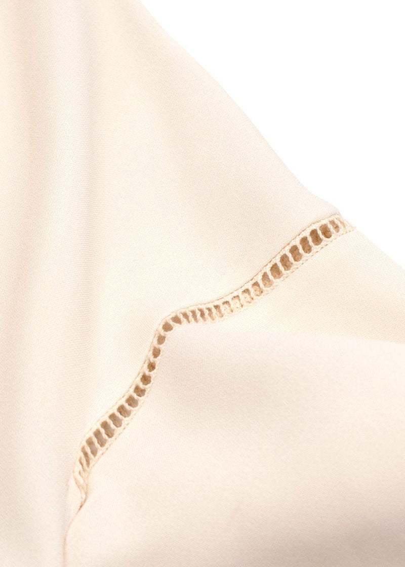Elie Saab Cream Frill Sleeves Maxi Dress