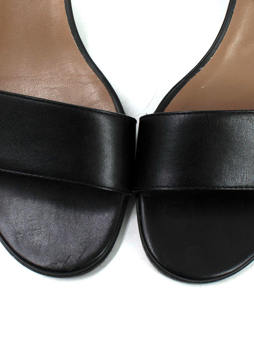 Hermes Black Leather Manege Sandals