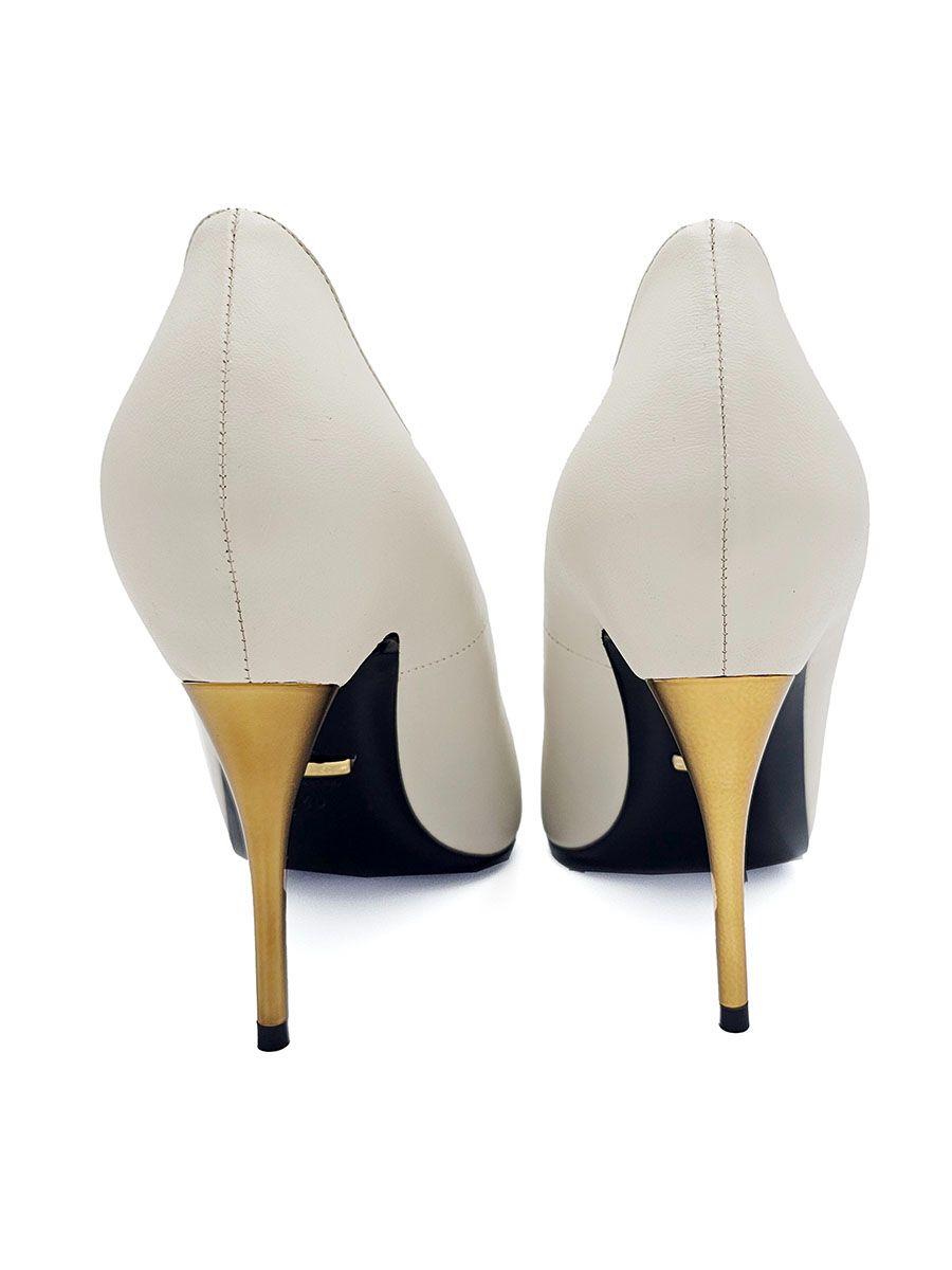 White Leather Priscilla Pumps