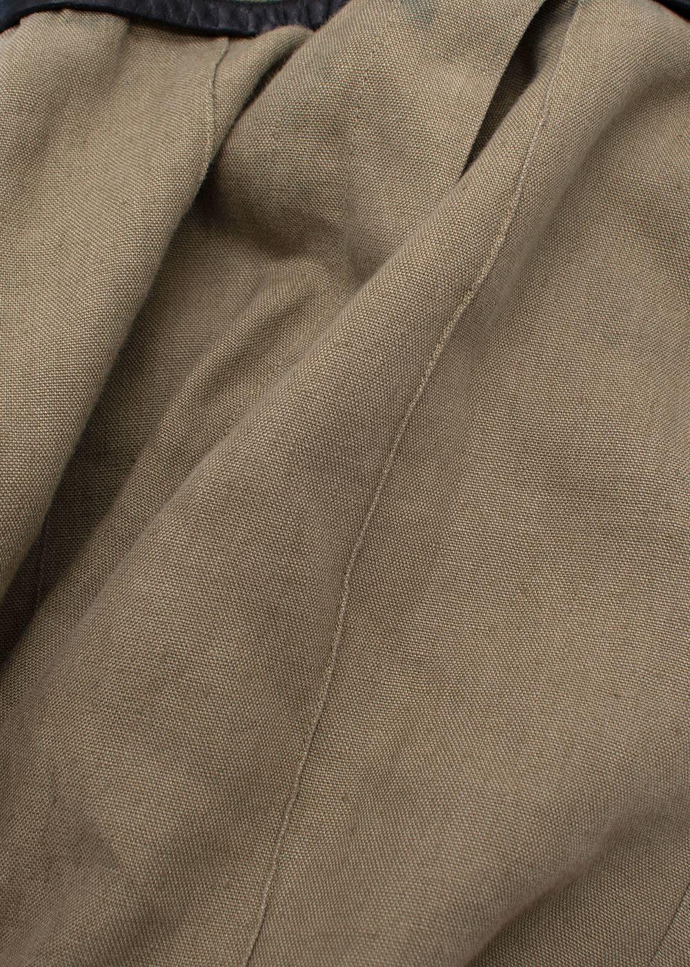 Celine Green Velcro Wide Leg Linen Trousers
