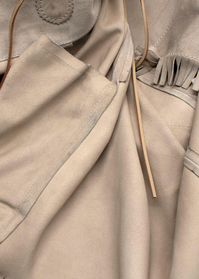 Vintage YSL Beige Suede Fringe Jacket