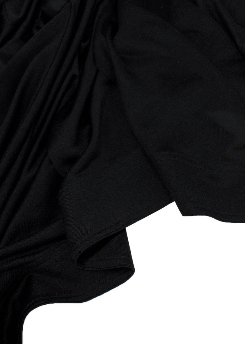 Balenciaga Silk Lace Trimmed Black Plunge Cami Top
