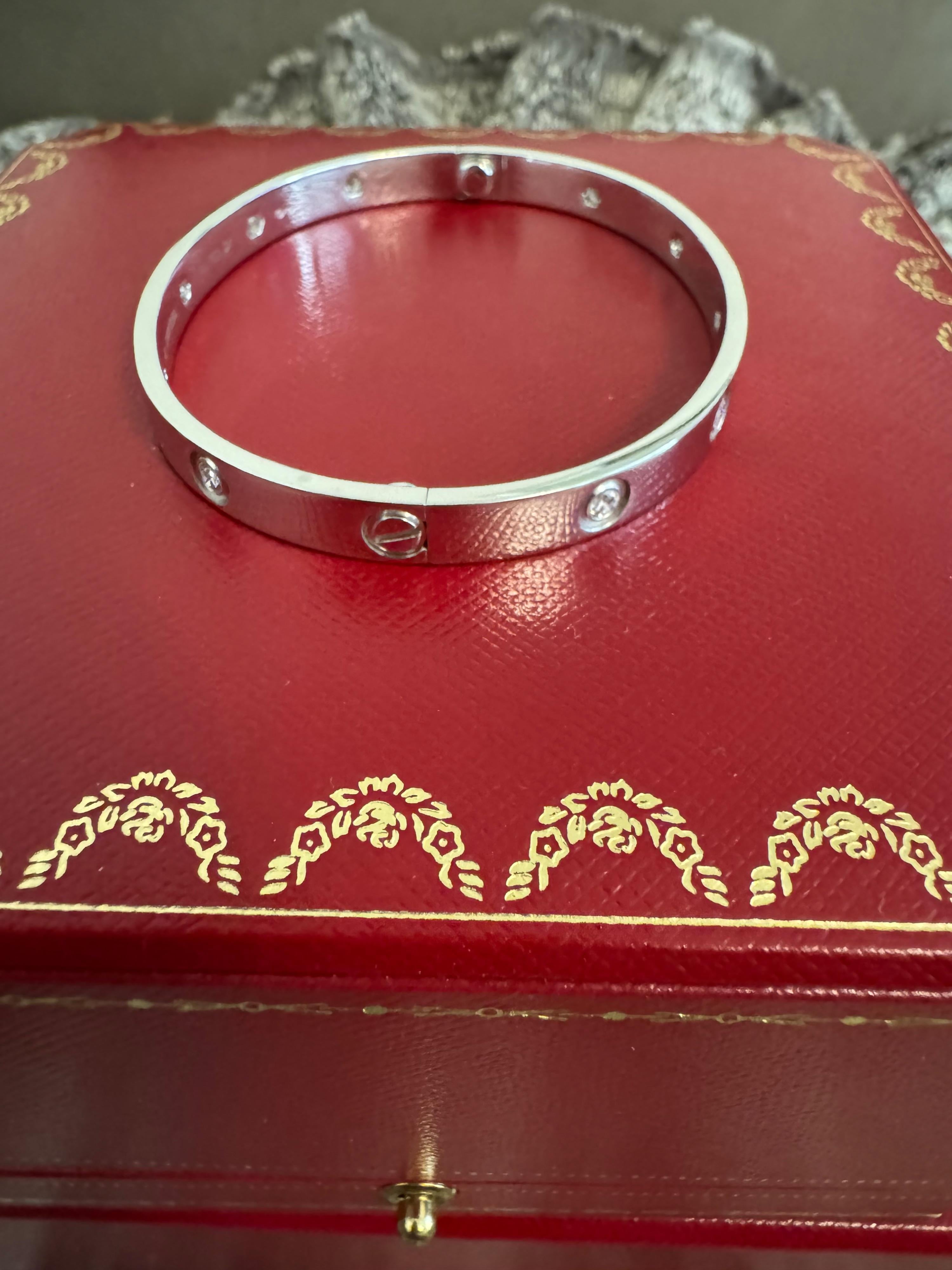 Cartier White Gold 10 Diamond Love Bangle