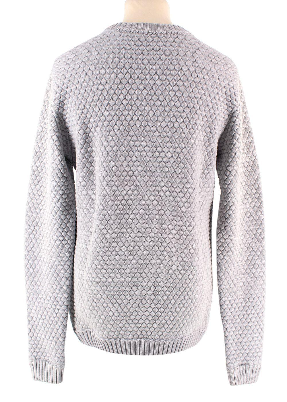 S.N.S Herning Grey Fishermans Wool Knit Jumper
