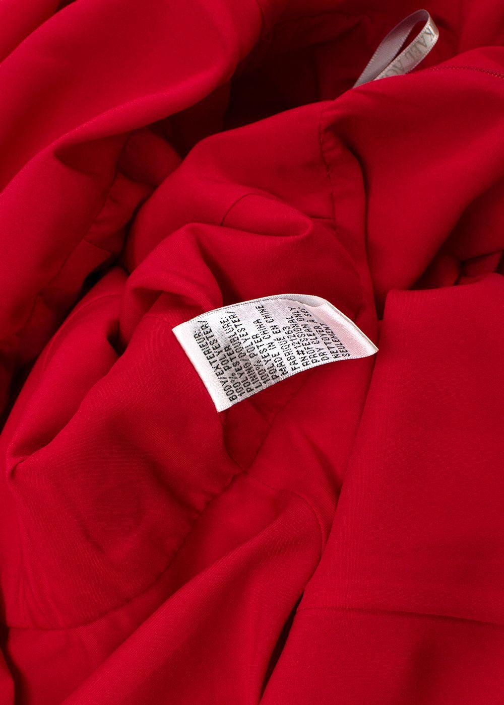 Mikael Aghal Red Cape Sleeve Midi Dress