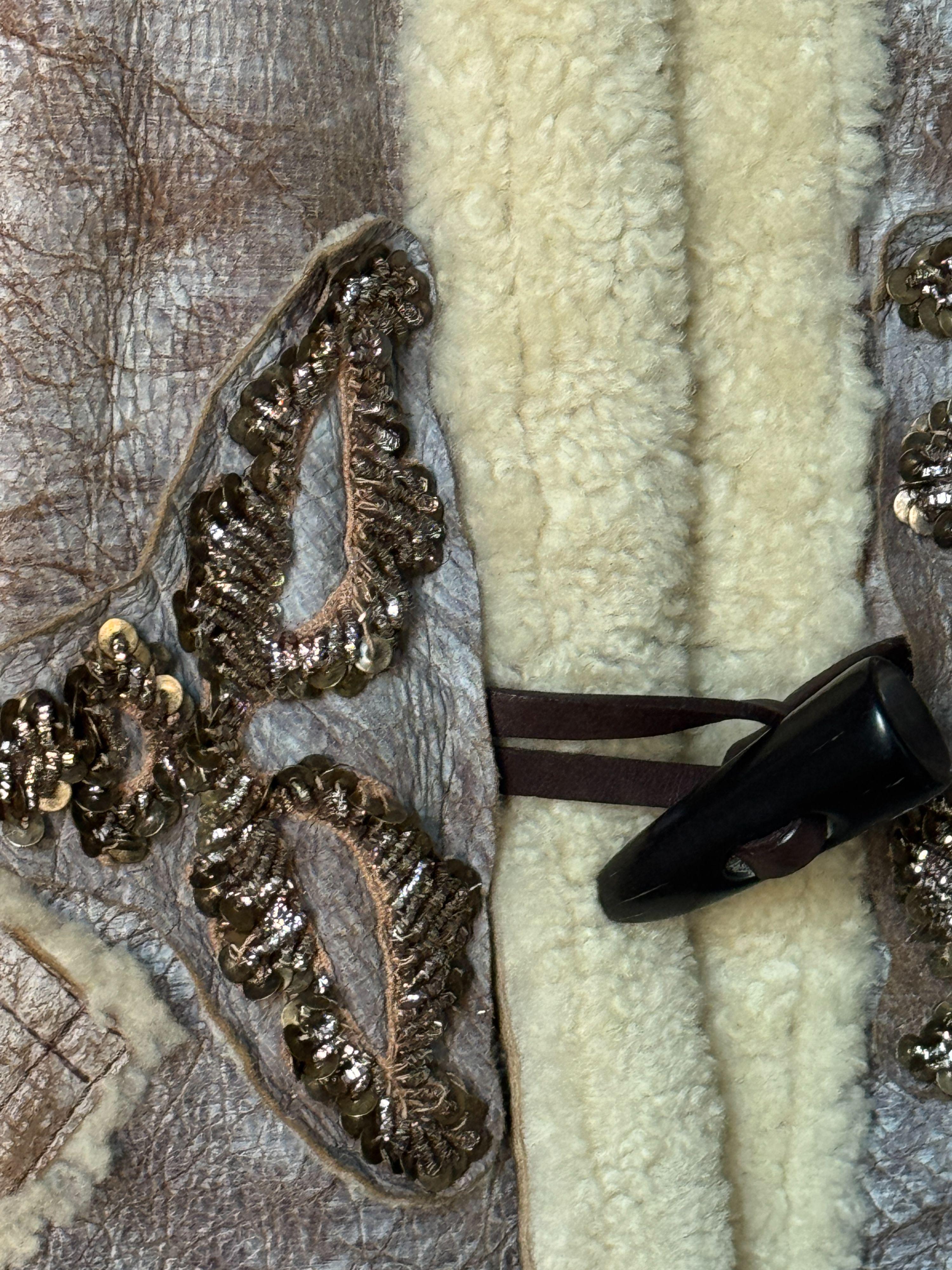 Prada Embellished Shearling Coat