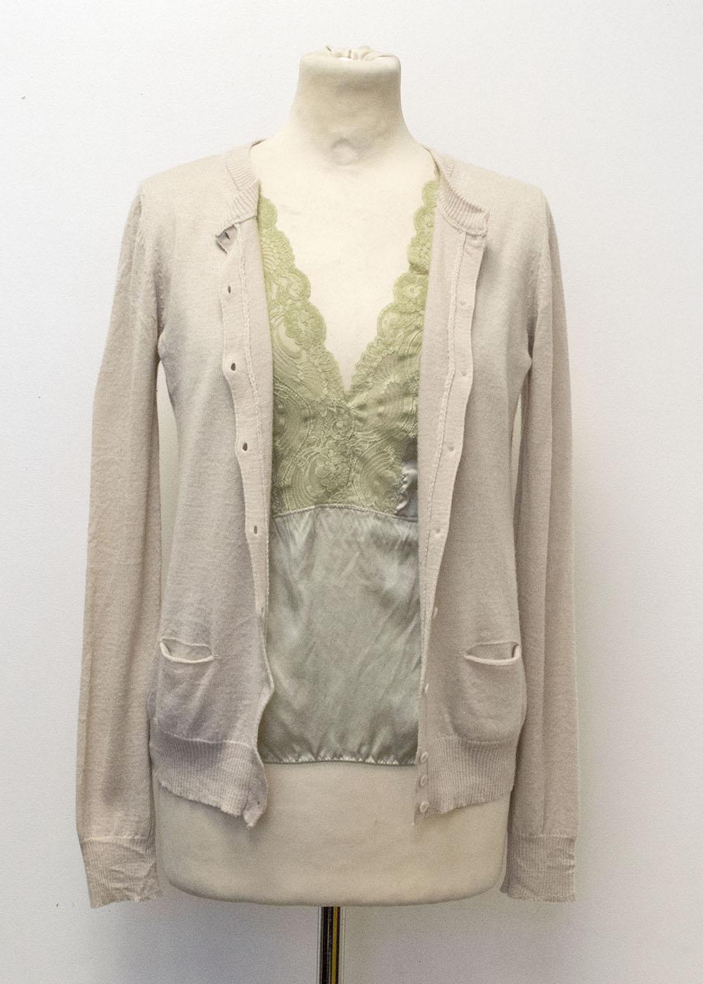 Patrizia Pepe Beige Cardigan with sewn in cami