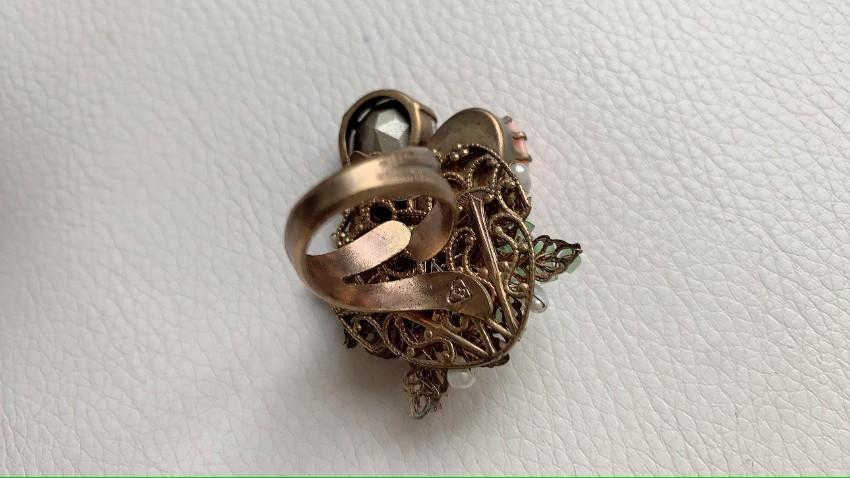 Bijoux De Familie Crystal & Chrysolite Cocktail Ring