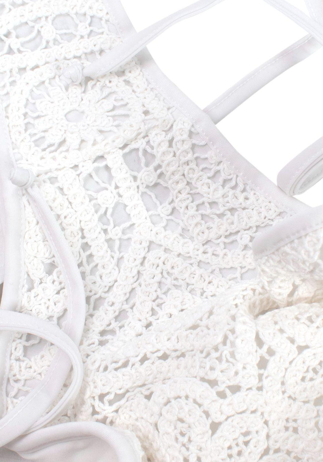 Borgo De Nor x Talia Collins White Crochet Divona Tie Bikini
