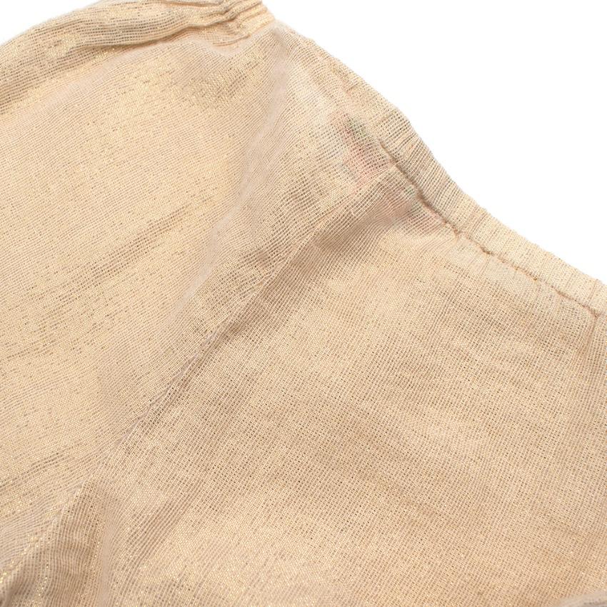Bonpoint Gold Lurex Cotton Trousers