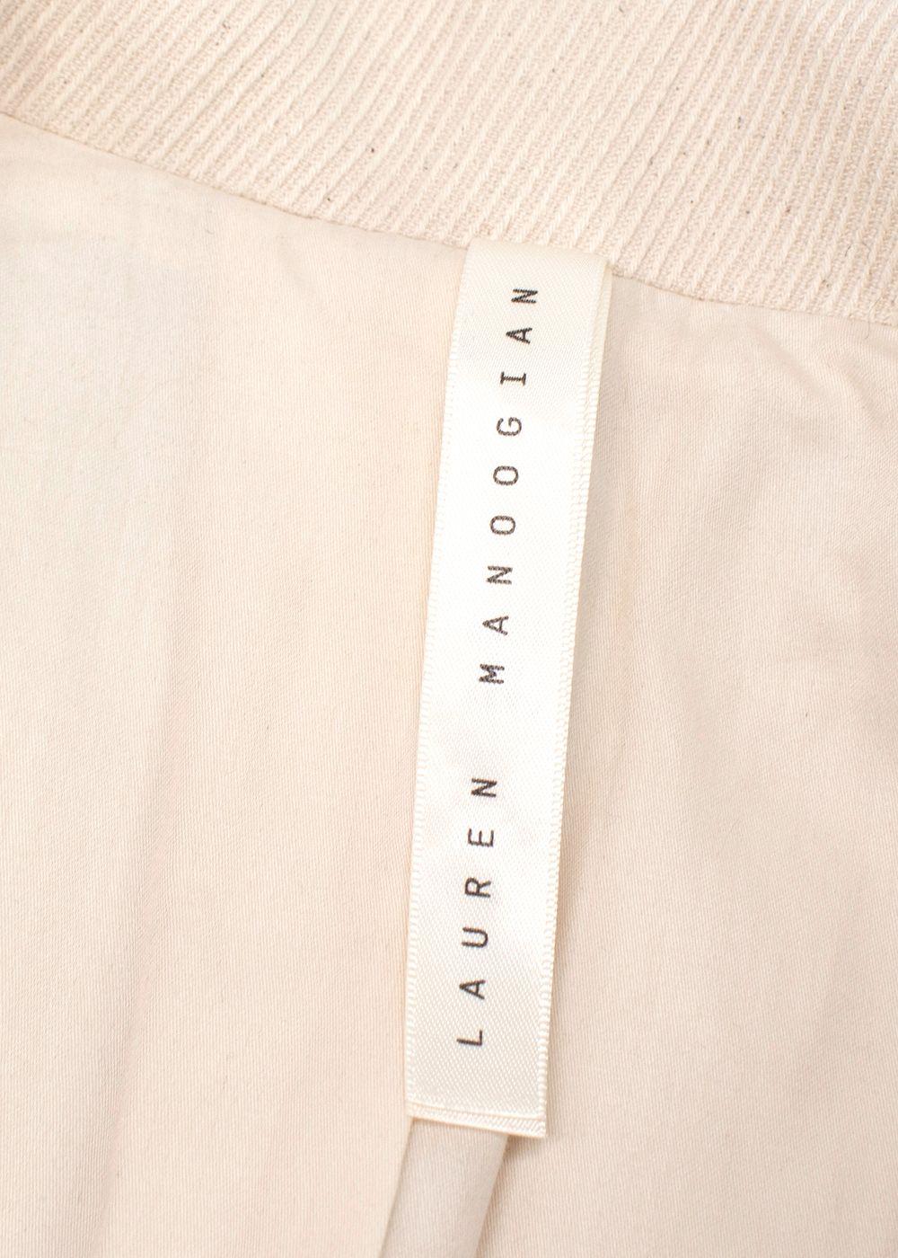Lauren Manoogian Cream Ribbed Single Breasted Blazer and Trouser Suit